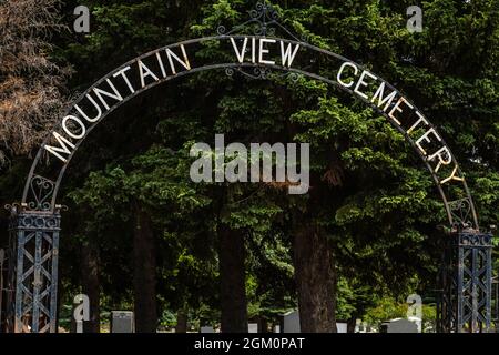 Butte, MT, USA - 4 luglio 2020: Il cimitero Mountain View Foto Stock