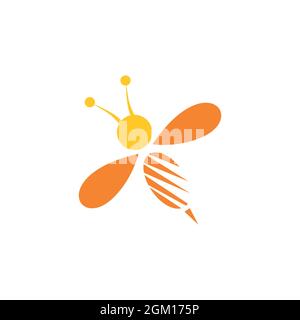 astratto ape miele elegante logo icona piatta concetto vettoriale disegno grafico Illustrazione Vettoriale