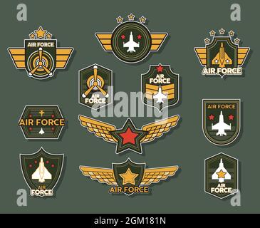 undici emblemi militari Illustrazione Vettoriale