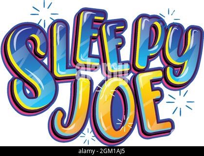 Logo della parola Sleepy Joe su sfondo bianco Illustrazione Vettoriale