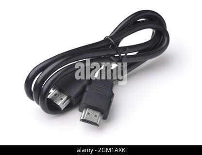 Cavo HDMI isolato su bianco Foto Stock
