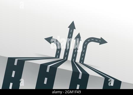 linee stradali con frecce in bianco Illustrazione Vettoriale