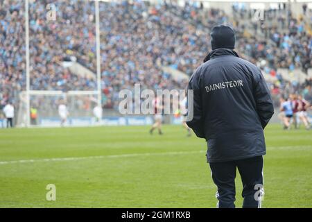 Un colpo preso il giorno della finale della Gaelic Football National League a Croke Park Dublino Foto Stock