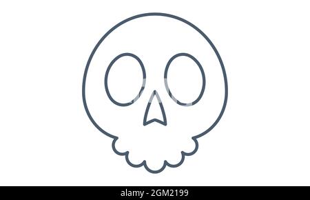Icona cranio halloween e horror ossa immagine vettoriale Illustrazione Vettoriale