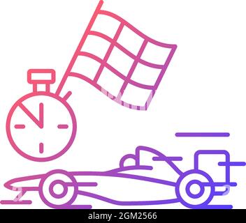 Icona vettore lineare gradiente formula racing Illustrazione Vettoriale