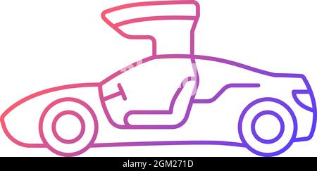Icona vettore lineare gradiente del veicolo con Gullwing Illustrazione Vettoriale