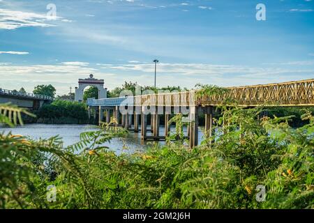Il famoso sito storico parallelo del 17th durante la guerra del Vietnam, Quang Binh, Vietnam Foto Stock