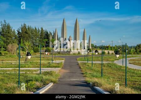 Il famoso sito storico parallelo del 17th durante la guerra del Vietnam, Quang Binh, Vietnam Foto Stock