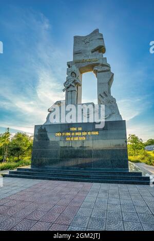 Il famoso sito storico parallelo del 17th durante la guerra del Vietnam, Quang Binh, Vietnam Foto Stock