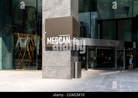 Toronto, Canada-25 agosto 2021: L'ingresso al quartier generale di Medcan a Toronto, Canada. Foto Stock