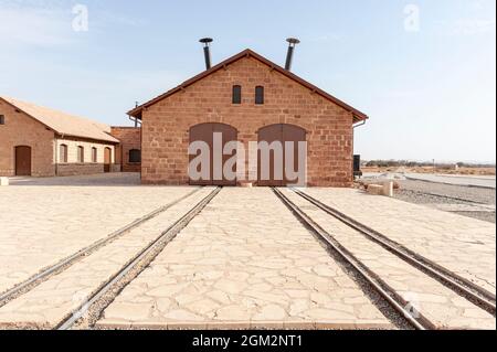 Museo ferroviario di Hejaz vicino a Medina in Arabia Saudita Foto Stock