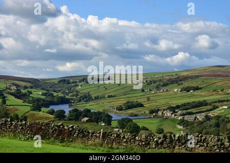 Ponden Reservoir, Stanbury, Bronte Country, West Yorkshire Foto Stock