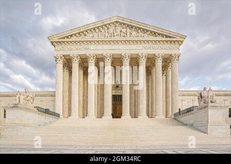 SCOTUS EQUAL Justice - Corte Suprema degli Stati Uniti a Washington DC. La più alta corte federale degli Stati Uniti con il suo arco neoclassico Foto Stock