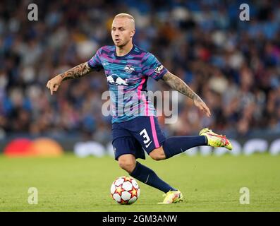 Jose Angelino della RB Leipzig durante la UEFA Champions League, il gruppo A si trova all'Etihad Stadium di Manchester. Data foto: Mercoledì 15 settembre 2021. Foto Stock