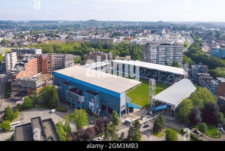 Charleroi, Belgio - Giugno 2021: Stade du Pays de Charleroi, sede del Royal Charleroi Sporting Club Foto Stock