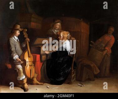 Musical Company di Gerard ter Borch (1617-1681), olio su pannello, c.. 1642-44 Foto Stock