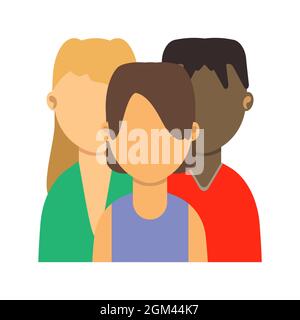 Gruppo di persone vettore business illustrazione icona lavoro di squadra per adulti. Utenti di ufficio gruppo umano gruppo di utenti sociali di carattere del team. Avatar gruppo persone dipendenti Illustrazione Vettoriale