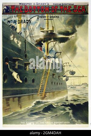 Click-on-Vintage American movie poster - 'Bottom of the Sea The Escape of the Greek Adventurer' 1900 Foto Stock