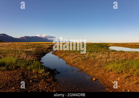 Vista generale del paesaggio di campagna con cielo nuvoloso Foto Stock