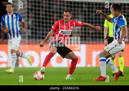 Eindhoven, Paesi Bassi. 16 settembre 2021. EINDHOVEN, PAESI BASSI - SETTEMBRE 16: Mario Gotze del PSV durante la partita di palcoscenico del Gruppo UEFA Europa League tra PSV e Real Sociedad allo Stadio Phillips il 16 Settembre 2021 a Eindhoven, Paesi Bassi (Foto di Broer van den Boom/Orange Pictures) credito: Orange Pics BV/Alamy Live News Foto Stock