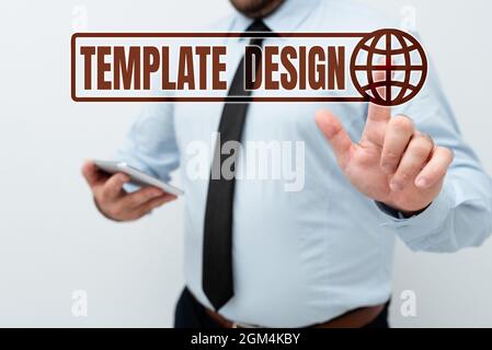 Didascalia di testo Presentazione del modello. Foto concettuale un layout generale o un modello con un formato da utilizzare presentando nuove idee tecnologiche Foto Stock