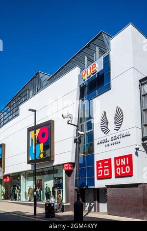 Angel Central Islington London - l'Angel Central Shopping Centre ha riaperto nel 2021 dopo una ristrutturazione di 16 milioni di sterline. CBRE investitori globali. Foto Stock