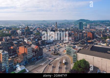 Vista panoramica sulla città vecchia di Charleroi, Belgio Foto Stock