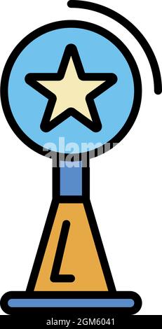 Video blog star Cup icona. Profilo video blog star Cup vettoriale icona colore piatto isolato su bianco Illustrazione Vettoriale