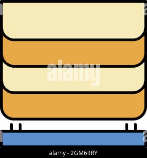 Icona della finestra Home Blind. Contorno Home cieco finestra vettoriale icona colore piatto isolato su bianco Illustrazione Vettoriale