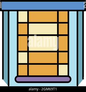 Icona finestra cieca. Contorno cieco finestra vettore icona colore piatto isolato su bianco Illustrazione Vettoriale