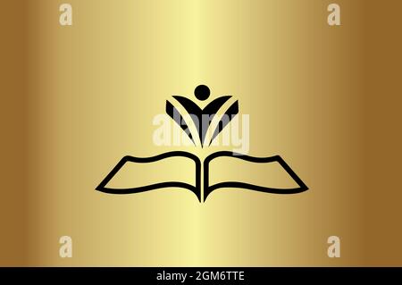 Elegante logo educativo iniziale design vettore logo Illustrazione Vettoriale