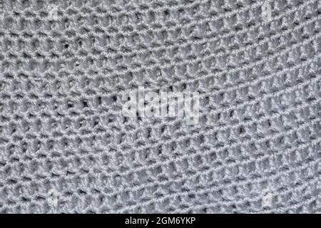 texture in lana grigia con macro shot a fuoco selettivo Foto Stock