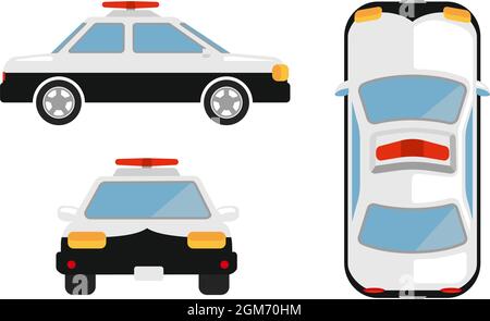 Set di illustrazioni vettoriali per auto della polizia giapponese Illustrazione Vettoriale