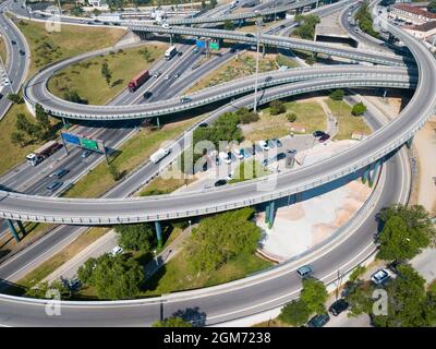 Interscambio autostradale a Barcellona Foto Stock