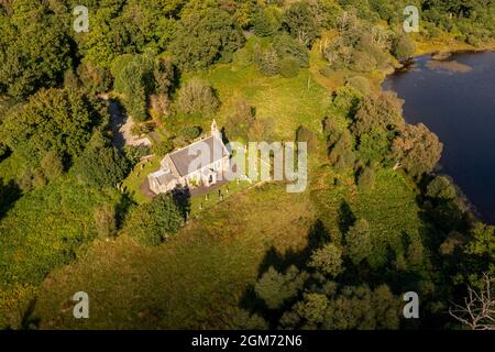 Trossachs Parish Church, Loch Lomond e il Trossachs National Park, Scozia, Regno Unito. Foto Stock