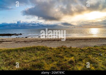 Der Strand von Kerver Plage De Kerver, Saint-Gildas-de-Rhuys, Bretagne, Frankreich | Kervert Beach Plage De Kerver, Saint-Gildas-de-Rhuys, Bretagna, Foto Stock