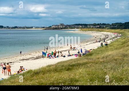 Der Strand von Kerver Plage De Kerver, Saint-Gildas-de-Rhuys, Bretagne, Frankreich | Kervert Beach Plage De Kerver, Saint-Gildas-de-Rhuys, Bretagna, Foto Stock