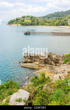 Vista aerea delle spiagge sull'isola di Phuket. Foto Stock