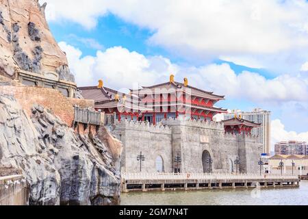 Macao, Cina - Luglio 23, 2013: Macau Fisherman Wharf complesso, questo bellissimo luogo viene attualmente promosso come un matrimonio e il luogo di ricezione. Ho Foto Stock