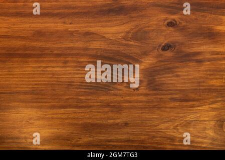 Piano di tavola di legno visto dall'alto con nodi pronunciati e grano. Sfondo vettoriale di tessitura del legno Foto Stock