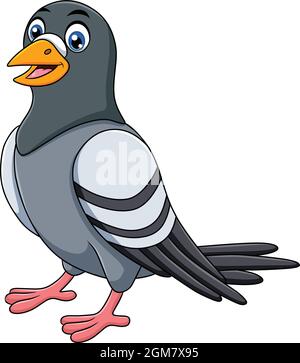 Carino Pigeon uccello cartoon illustrazione vettoriale Illustrazione Vettoriale