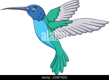 Carino Hummingbirds cartoon illustrazione vettoriale Illustrazione Vettoriale