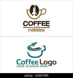 Coffee shop Rocket tazza icona logo design Illustrazione Vettoriale