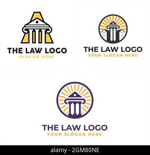Logo dell'icona della costruzione del pilastro della legge Illustrazione Vettoriale