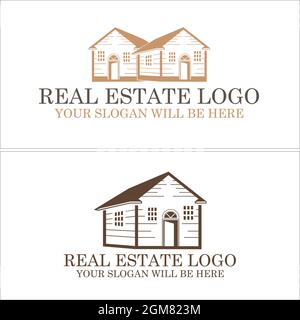 Immobiliare casa logo design Illustrazione Vettoriale