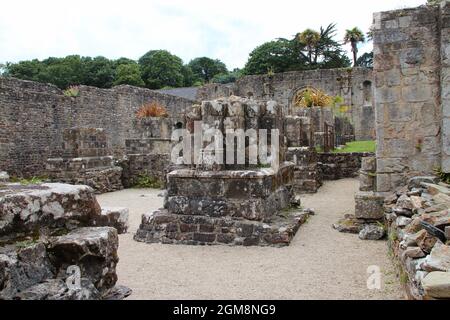 ex abbazia di saint-guénolé a landévennec in bretagna (francia) Foto Stock