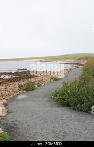 John o'Groats sulla punta nord-orientale della Gran Bretagna - Paesaggio Foto Stock