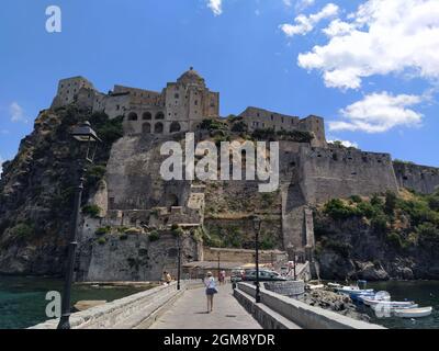 Castello Aragonese a Isola d'Ischia a Napoli Foto Stock