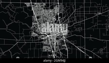 Mappa urbana vettoriale della città di Stockton, California, Stati Uniti d'America Illustrazione Vettoriale