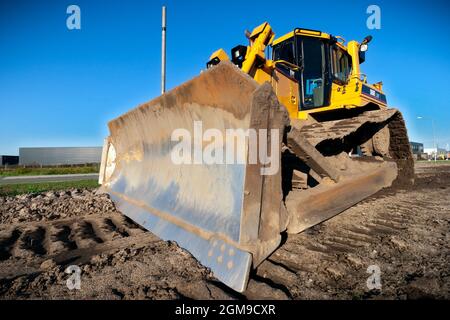 Apripista Caterpillar D6 in un cantiere nei Paesi Bassi. 9 ottobre 2010 Foto Stock